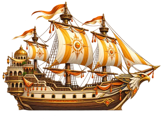 The Harbourmaster's gilded ship