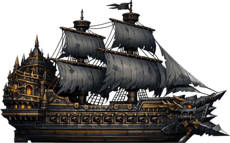 The Dread ship, beauty shot on transparent background